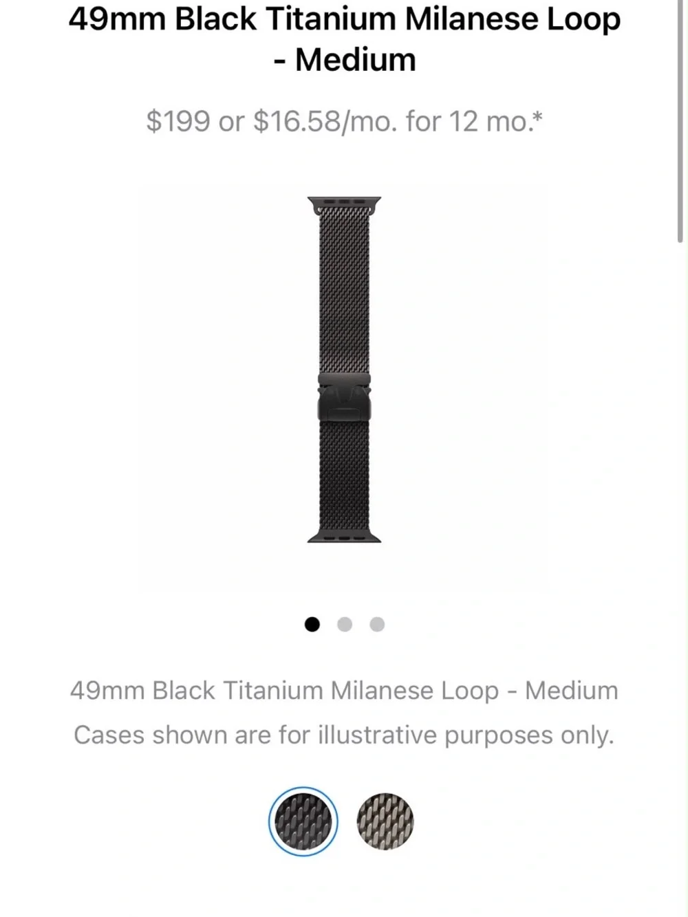Apple Black Titanium Milanese Loop Band for 49mm